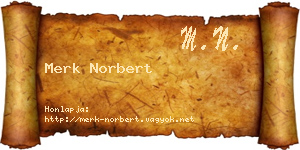 Merk Norbert névjegykártya